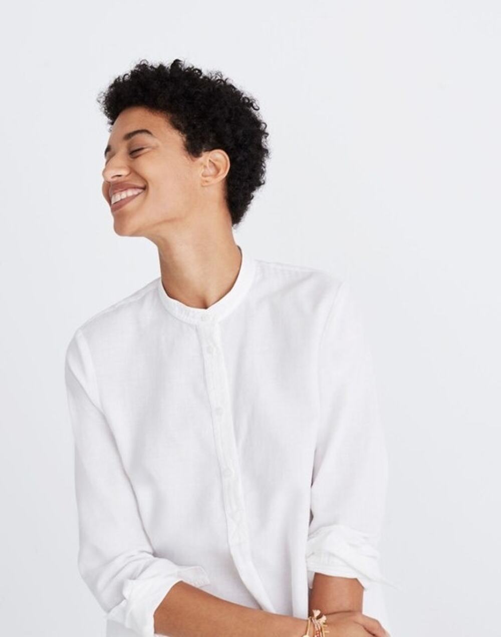 Madewell Wellspring Tunic Popover Shirt Top White Cotton Size XXS Oversized
